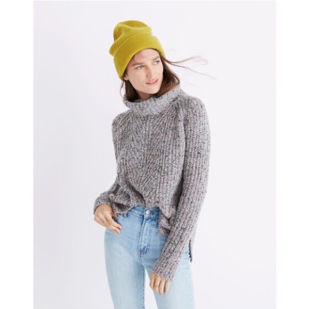 Women’s Madewell Colorfleck Ribbed Turtleneck Sweater - Picture 2 of 12
